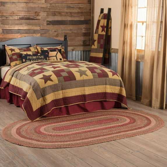 Rug Cider Mill Jute Primitive Red No Slip Floor Mat TCC Brands