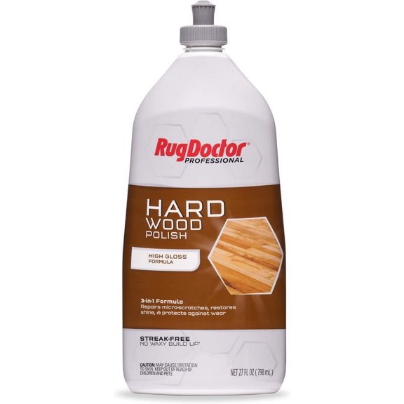 Rug Doctor Hardwood Floor Polish, 27 oz., Hi-Gloss Ready-To-Use Formula, Repairs, Restores & Protects Sealed Hardwood Floors, No Waxy Build Up