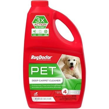 Rug Doctor Triple Action Deep Carpet Cleaner For Pet Stains, Eliminates Odors & Prevents Re-Marking, 48 oz