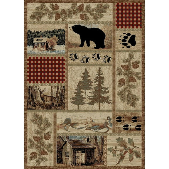 Rug Empire American Destination Getaway Trail Lodge Area Rug 7'10" x 9'10" 8' x 10' Indoor