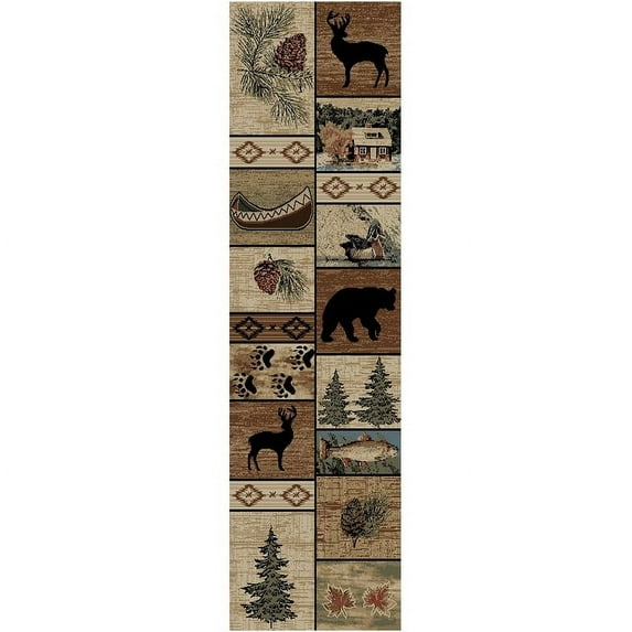 Rug Empire American Destination Mountain Solitude Multi Lodge Area Rug 2'3" x7'7" Runner 8' Runner