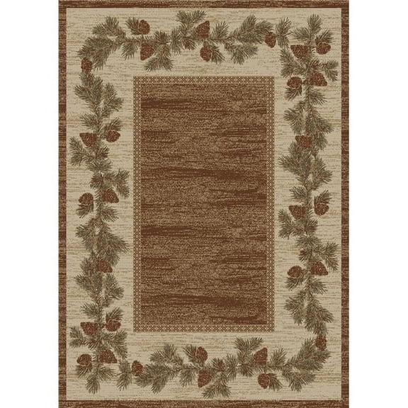 Rug Empire Mayberry Hearthside Mountain View Pine Cone Lodge Area Rug 5'3" x 7'3" 5' x 8' Beige