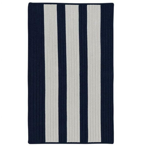 Rug Everglades Vertical Stripe Braided Area Rug Navy Pier - 8 x 10 ft.