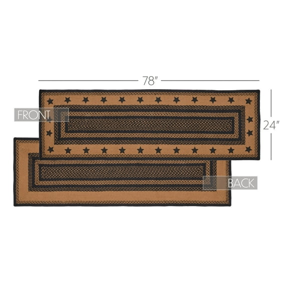 Rug Farmhouse Jute Primitive Stars No Slip Floor TCC Brands