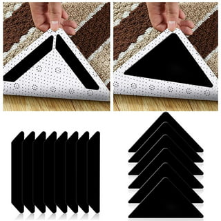 ActFun 16 pcs Rug Tapes, Non Slip Rug Grippers, Reusable Washable Carpets  Tape for Area Rugs Underlay, Floor Mats, Hardwood Floors, Black (Not  Suitable for Carpet with Rubber or Silicone Back)