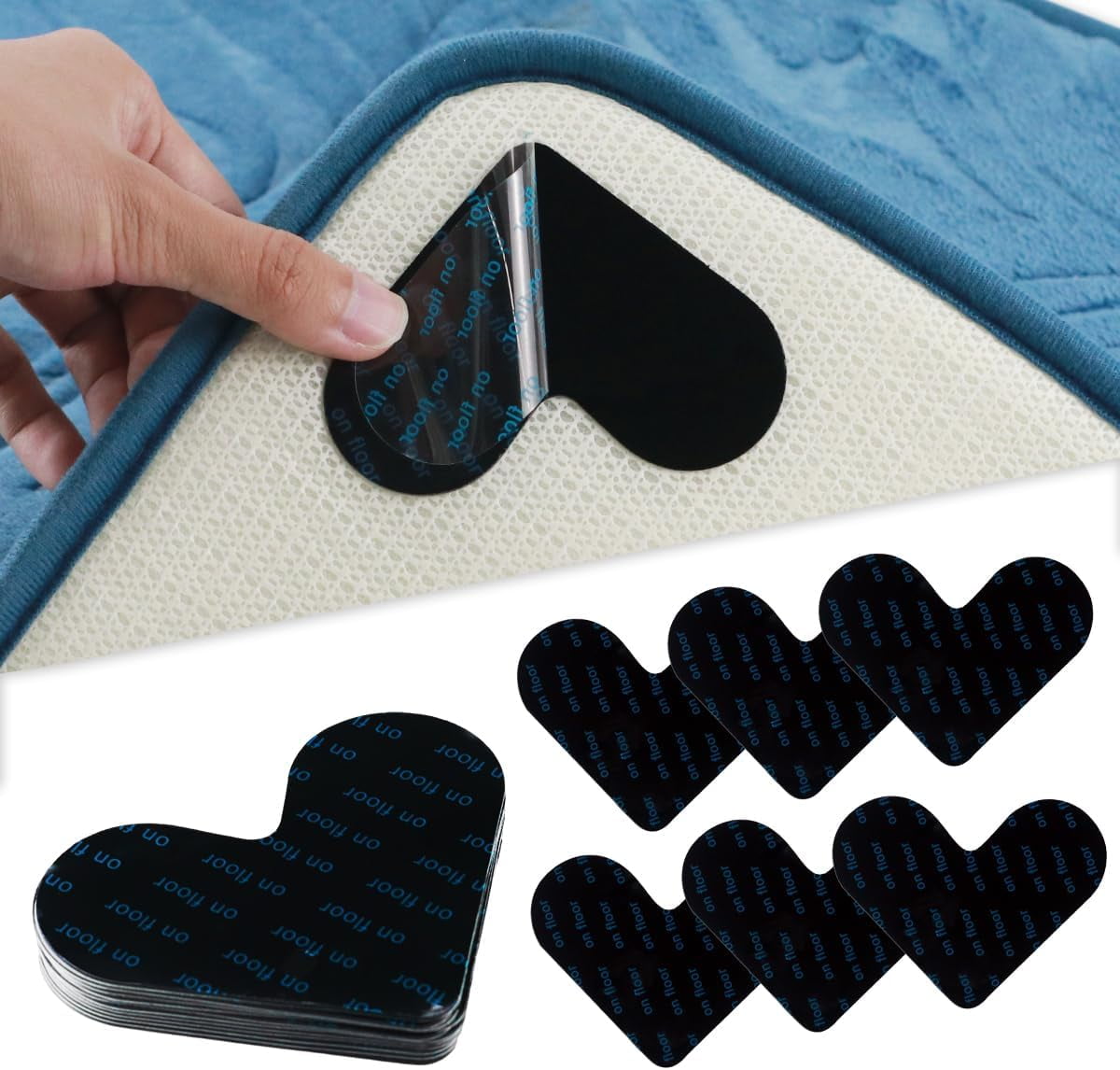 Rug Grippers from Rug to Carpet, Rug to Carpet Grippers for Rugs on Top