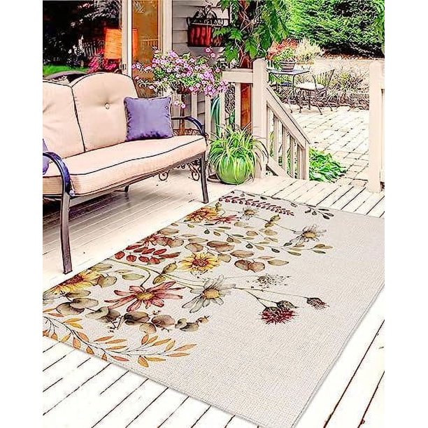 Rug Hallowmas Fantasy Ghosts and Skeletons Ombre Orange Texture Indoor