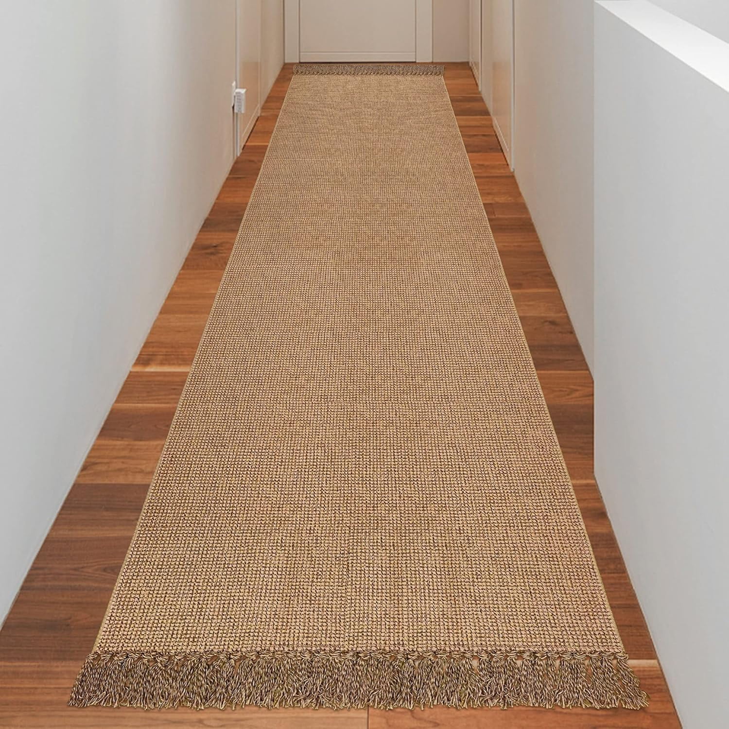 Rug for Hallway 3x10 WashableRugs Hand Woven Jute Rug with Tassels