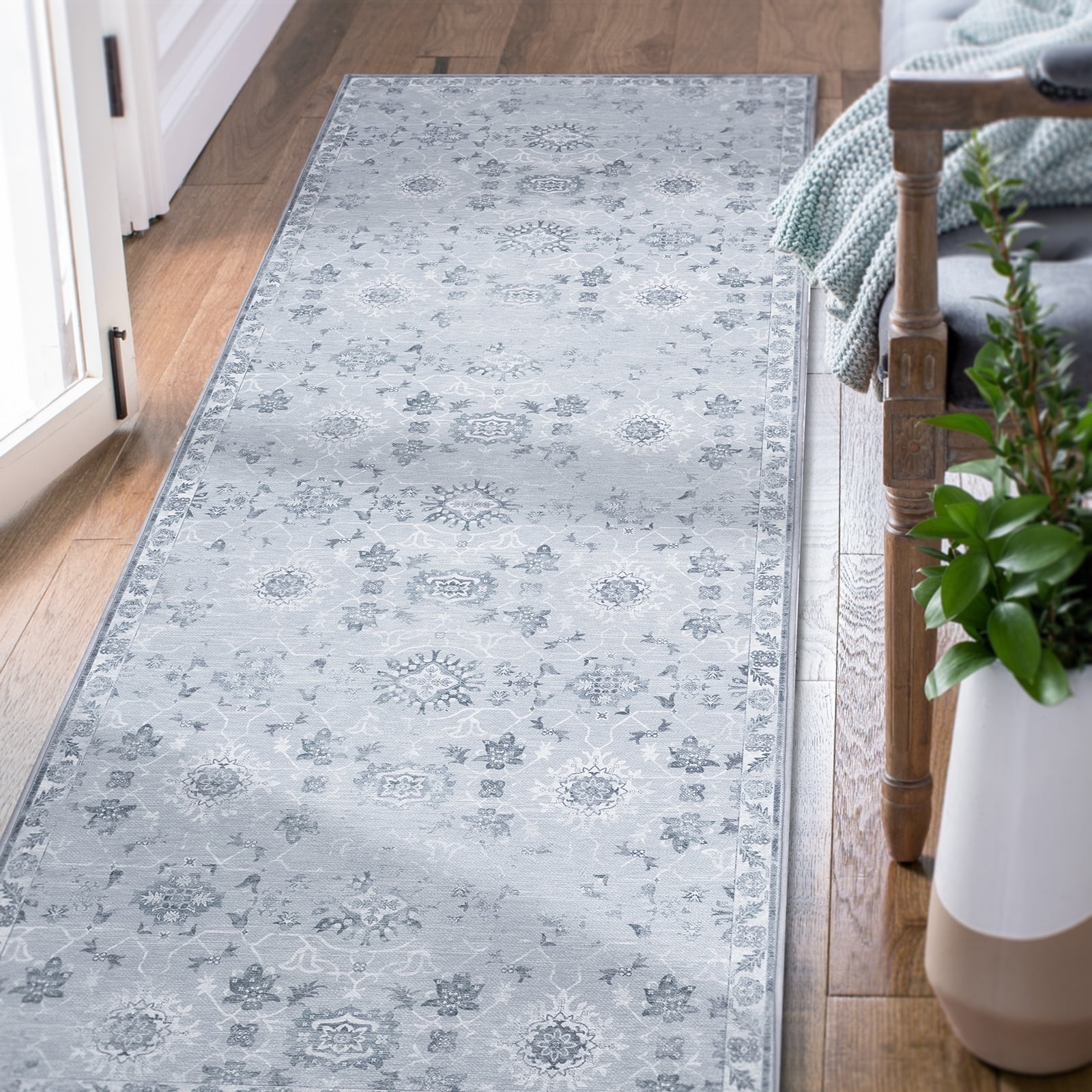 Rug King Kitchen Runner Vintage Runner 2x6 Gray Foldable Rug Persian