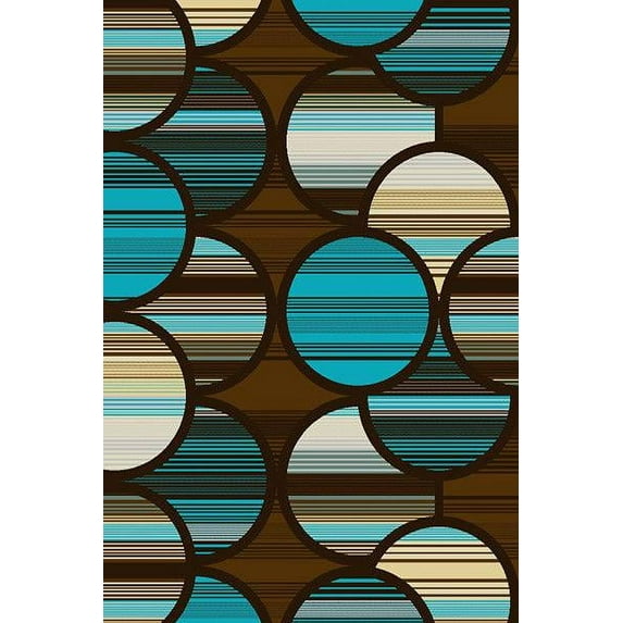 Rug Legend PREMIUM 3D Hand Carved Modern 5x8 5x7 Rug Contemporary 828 Brown Blue Mocha