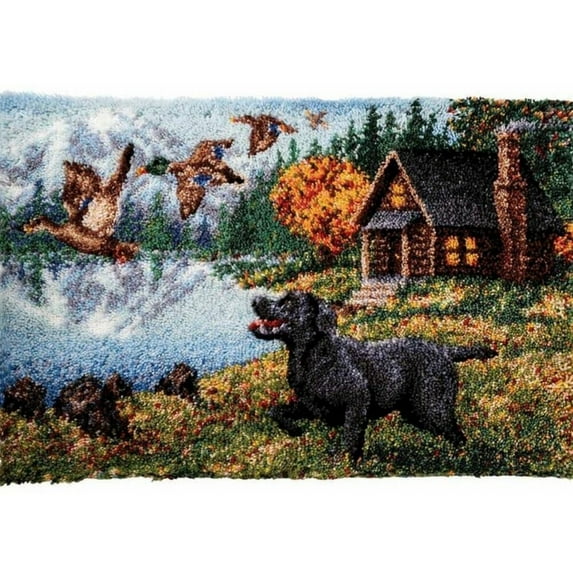 Rug Making Latch Hooking Kit | Dog Chasing Ducks