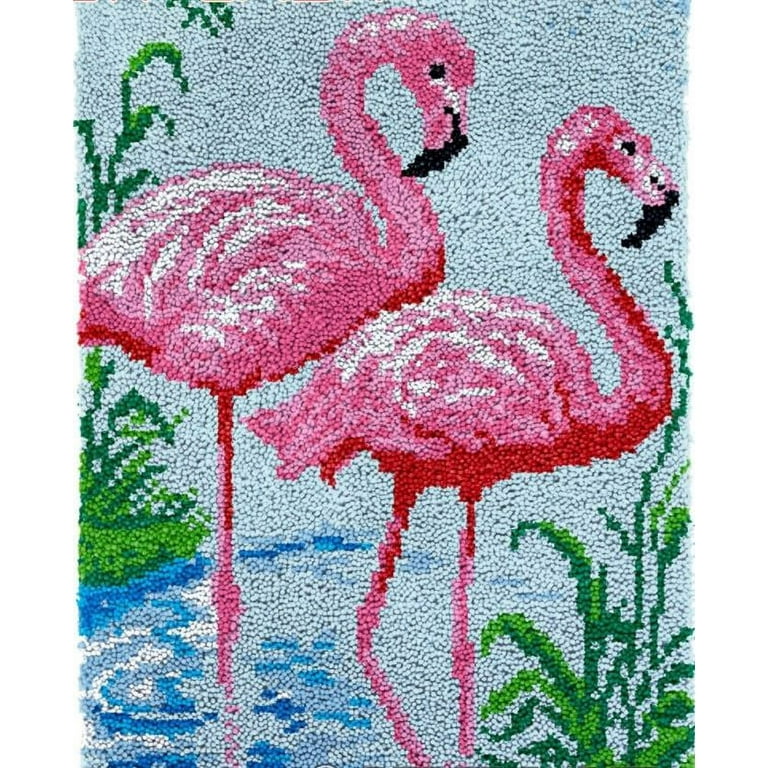 Rug Making Latch Hooking Kit | Flamingo Love