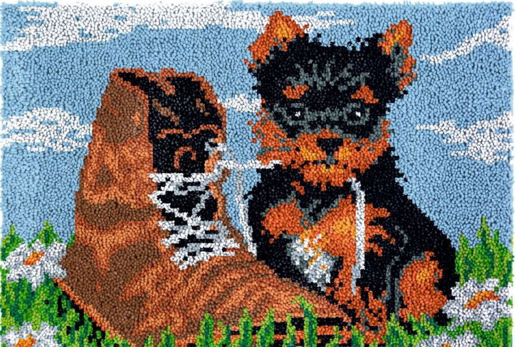 Rug Making Latch Hooking Kit Puppy with Shoe (5 sizes available