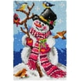thumbnail image 1 of Rug Making Latch Hooking Kit | Snowman with Birds, 1 of 6