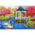 thumbnail image 1 of Rug Making Latch Hooking Kit | Swans and Gazebo, 1 of 12
