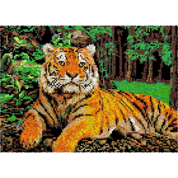 Rug Making Latch Hooking Kit | Tiger Forest (5 sizes available)