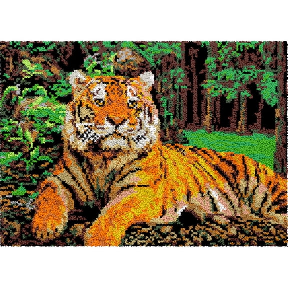 Rug Making Latch Hooking Kit | Tiger Forest (5 sizes available)