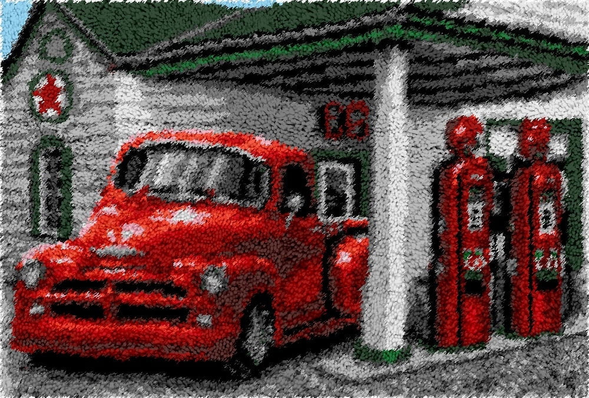 Rug Making Latch Hooking Kit Vintage Gas Station