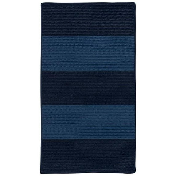 Rug Newport Textured Stripe Rectangle Area Braided Rug Blue - 4 x 6 ft.