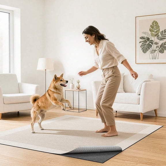 Rug Pad 5 X 7 Ft, Non-Slip Carpet Area Pad, Rug Mat Padding With Dual Surface Felt Cushion & Rubber Gripper, Hardwood Floor Protection For All Floors, Finishes, Keeps Carpets In Place