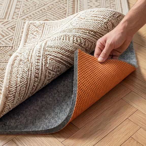 Rug Pad 5 x 7 Ft Non-Slip, Felt and Natural Rubber Backing, 1/4" Thick, Cushioned Gripper Pads, Keep Rugs in Place, Carpet Runners, Protective Padding Under Area Rugs, Hardwood Floors Protection