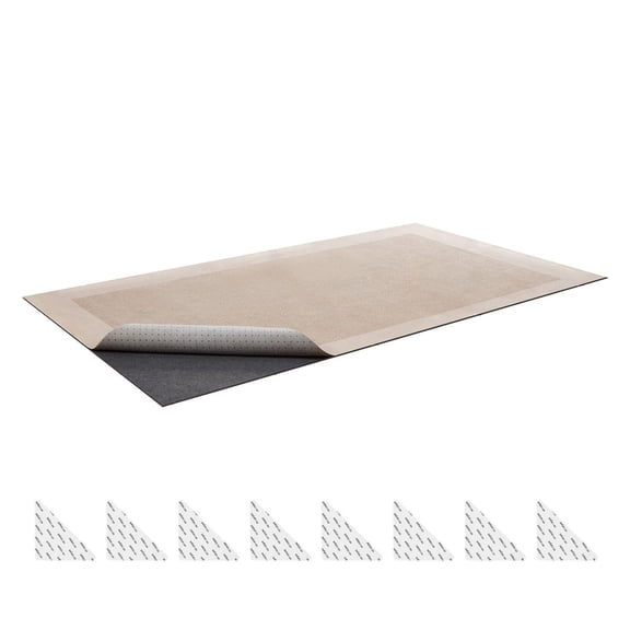 Rug Pad 9x12 ft Non-Slip Carpet Pad, Felt & Rubber Gripper Cushion for Hardwood Floors, Area Rug Pad for All Floors, Protects Finishes, Keeps Rugs in Place