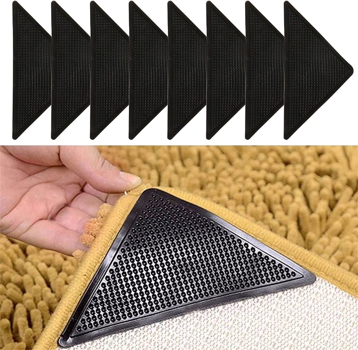 Ledg Rug Pad Grippers for Area Rugs - Pack of 25 Reusable, No Skid,  Washable, Anti-Slip, Rug Pad Gripper for Hardwood Floors and Tile with