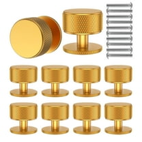 10 Pcs Cabinet knobs Gold Aluminum Alloy Drawer Knobs with Install Screws 1.1in Knobs Pull Handles for Cabinet, Drawer, Dressers, Wardrobe