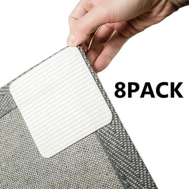 Rug Pads Grippers, 8 PCS Non Slip Washable Grippers for Rug, New Materials to Anti Curling Rug Pad: Keep Your Rug in Place & Make Corner Flat and Easily Peel Off