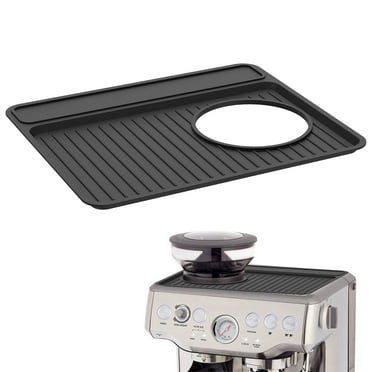 Silicone Coffee Mat Espresso Machine Tamping Mat ith Breville 870/880 Waterproof Non-Slip Tamping Pad Multipurpose Coffee Machine Pad for Espresso Machine Barista Accessories (Black)
