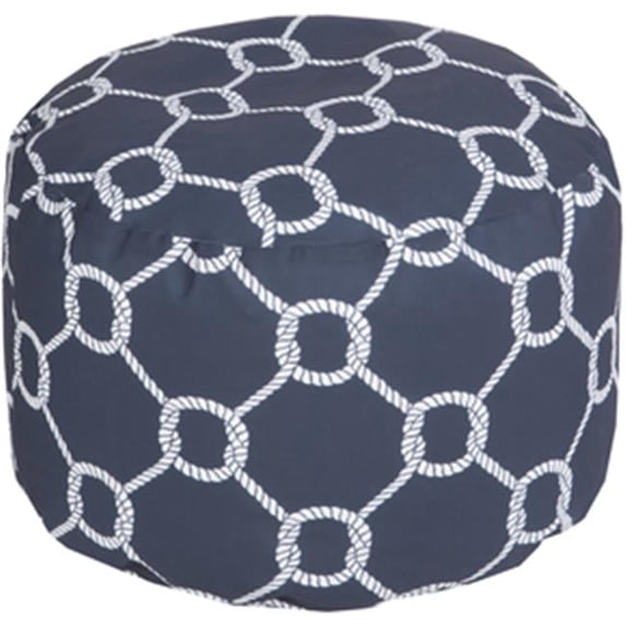 Rug Round Navy Pouf 20 x 13 in.