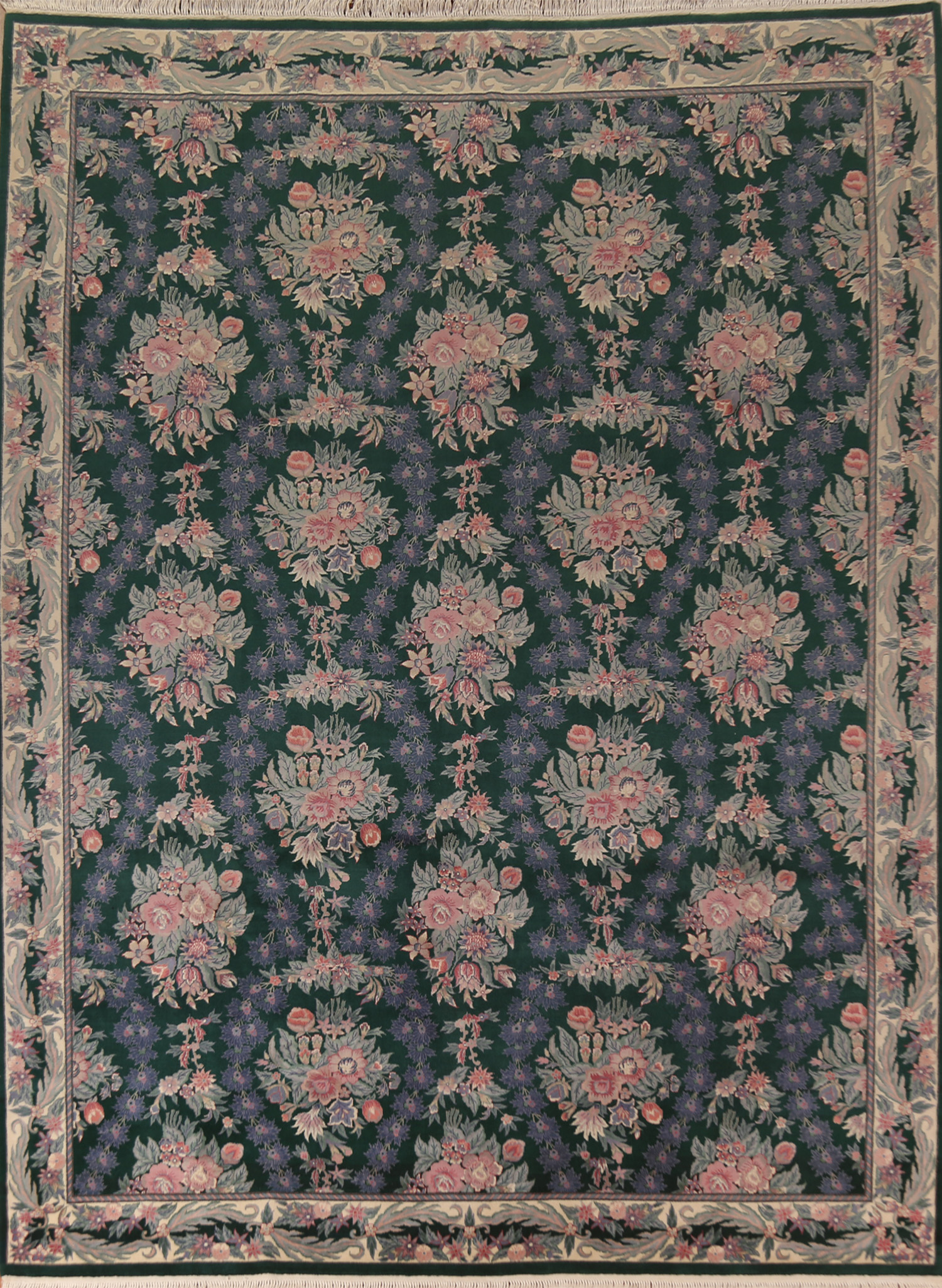 Rug Source Rug Source Indoor Traditional Collection, Green All-Over Area Rug 11 ...