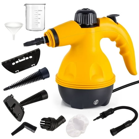 Askmuse Steam Cleaner for Home: Handheld Steamer for Cleaning, Multi-Surface Pressurized Portable Steamer for Cleaning Grout, Floor, Upholstery, Car, Windows, Bathroom, Kitchen, 9 Accessories
