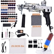 Rug Tufting Kit with Frame with Trimmer - Rug Tufting with Carpet Trimmer Kit with Tufting Frame, 2 in 1 Cut & Loop Pile Carpet Carving Clippers Black
