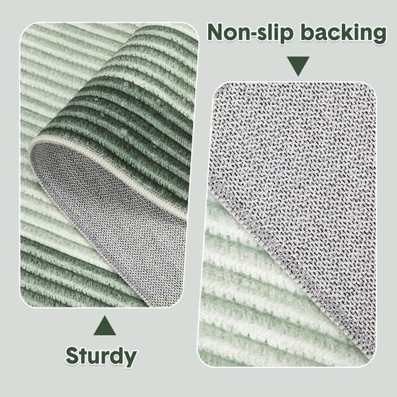 Rug, Washable Rug 8x10 ft Abstract Bedroom Carpet - Non-Slip Non-Shedding Soft Low-Pile, Foldable Stain Resistant for Living Room Kids Playroom Nursery, Green