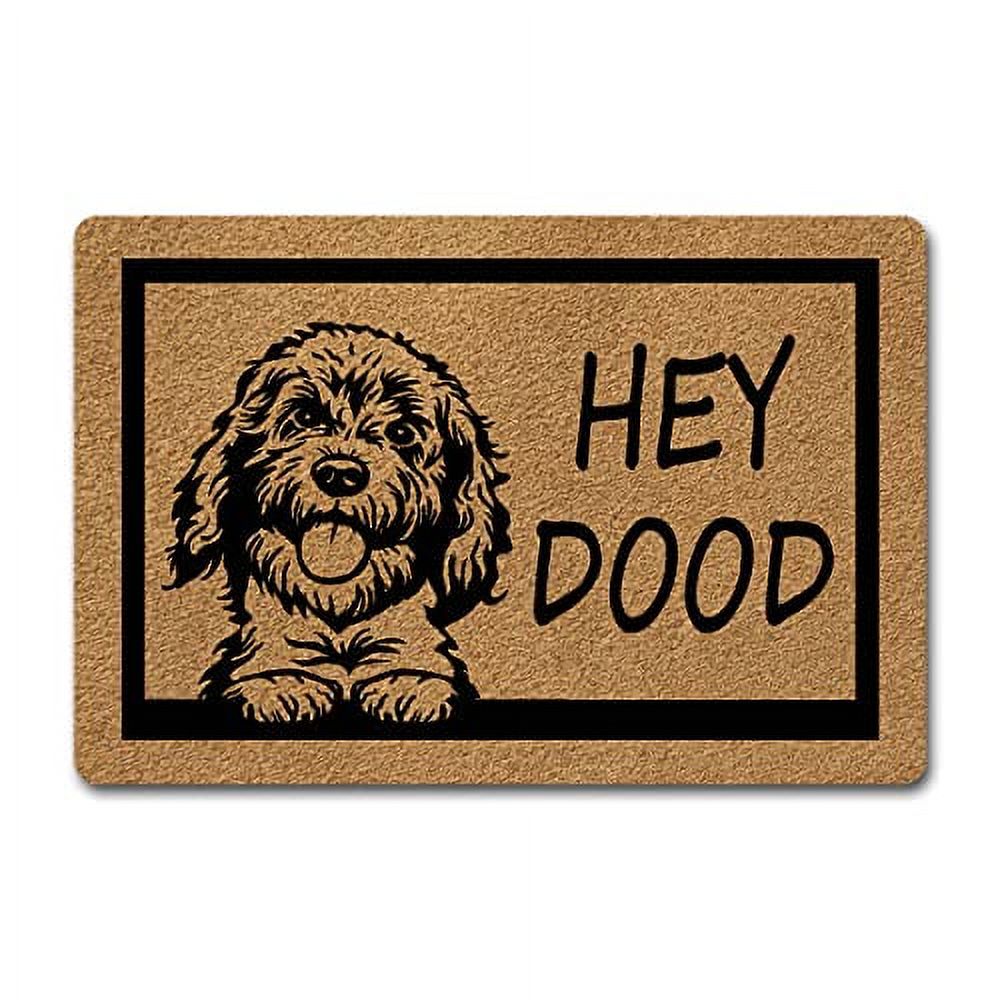 Rug for entryway, living room, bedroom,Funny Doormats Hey Dood Cute Dog ...