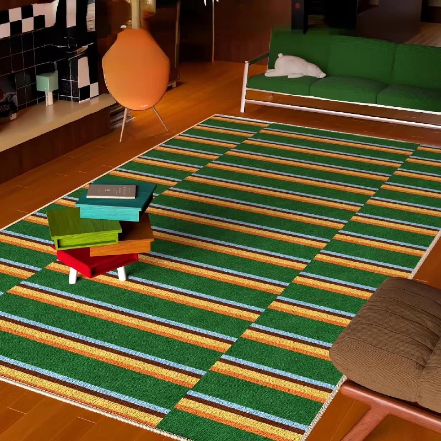 Simple Geometric Patterns Rug Rug for Dining Room ,Table Living Room Carpet ,Retro Highend Bedroom ...