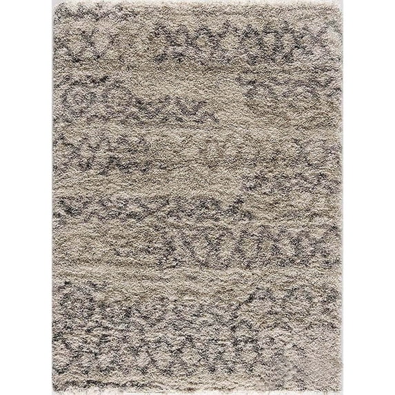 Rug with Diamond Pattern and Soft Piles, Light Brown - Saltoro Sherpi