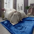 thumbnail image 1 of RugBerry Blue Shimmer Shag Area Rug Thick Soft Pile Large Shaggy Carpet Navy Blue 8' x 10' Pet Friendly, Non Slip, Handmade 8' x 10' Kids Room,, 1 of 6