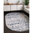 thumbnail image 1 of RugPal Contemporary Pico Collection Area Rug 5'3"x8' Oval - Blue-Ivory, 1 of 5