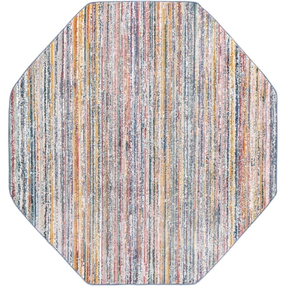 RugPal Contemporary Zeno Collection Area Rug 6'11"x6'11" Octagon - Multi