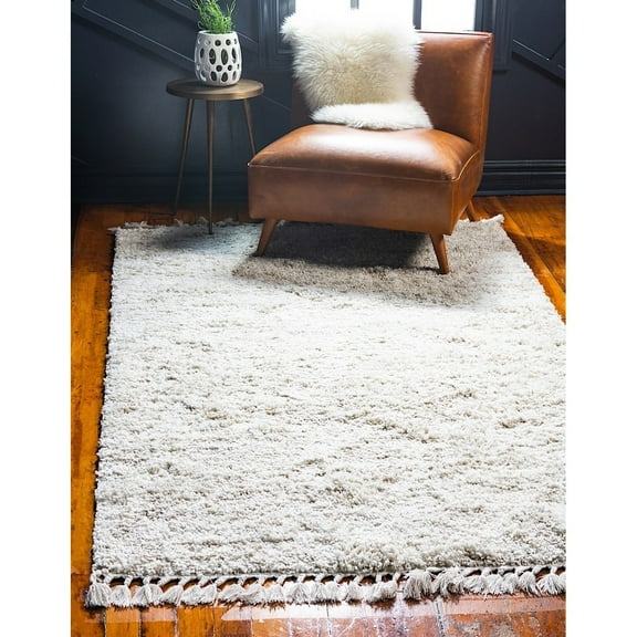 RugPal Shag Brico Collection Area Rug 4'x6' - Ivory