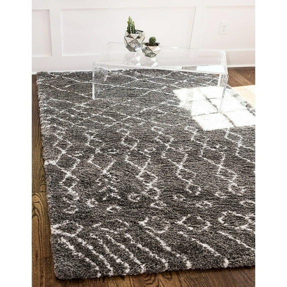 RugPal Shag Shoploni Collection Area Rug 4'x6' - Gray