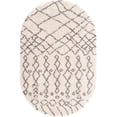 thumbnail image 1 of RugPal Shag Shoploni Collection Area Rug 5'3"x8' Oval - Pure Ivory, 1 of 5