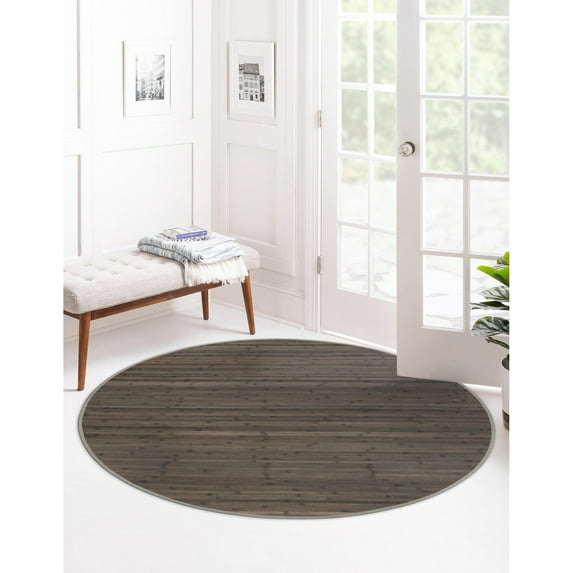 RugPal Solid/Striped Brezoi Collection Area Rug 3'3" Round - Gray