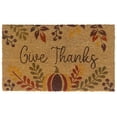 thumbnail image 1 of RugSmith Anti-Slip PVC Coir Machine Doormat Tufted Give Thanks, Natural, 18"x30", 1 of 5