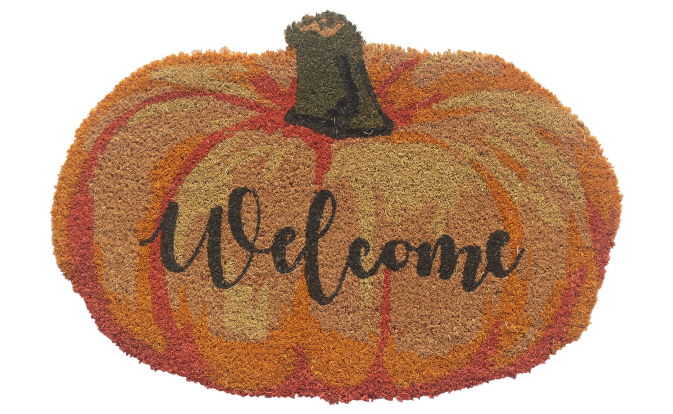 RugSmith Anti-Slip PVC Coir Machine Doormat Tufted Welcome Pumpkin ...