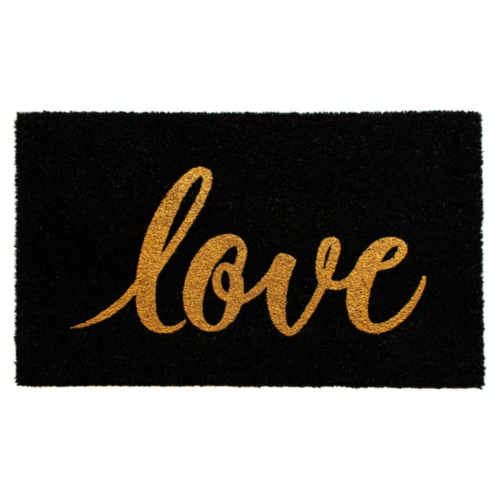 RugSmith Black Machine Tufted Glitter Love, 18" x 30",Black