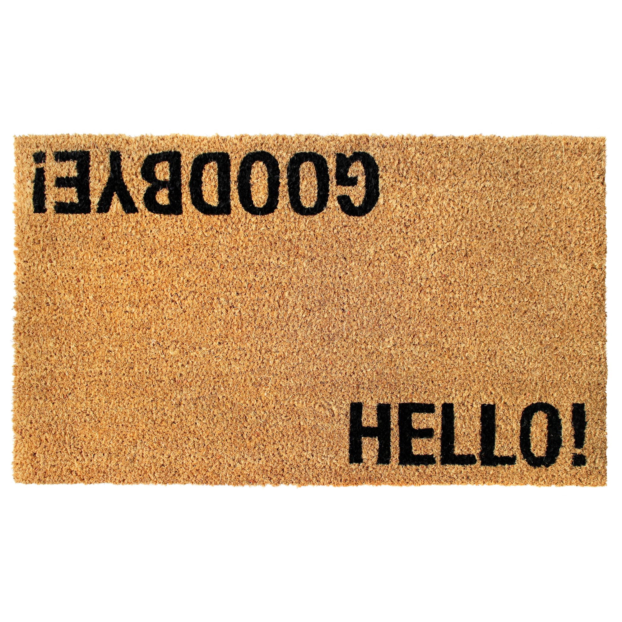 RugSmith Black Machine Tufted Hello-Good bye Doormat, 18" x 30"