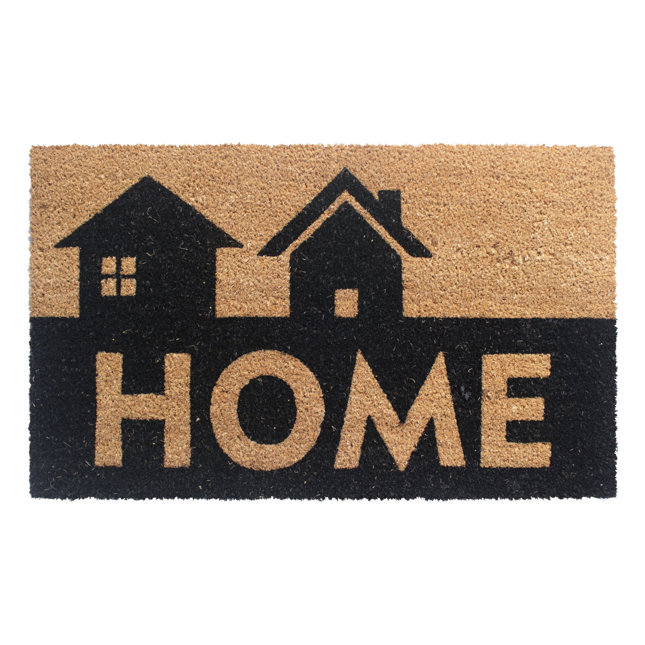 RugSmith Black Machine Tufted Home Silhouette Doormat, 18"x30"